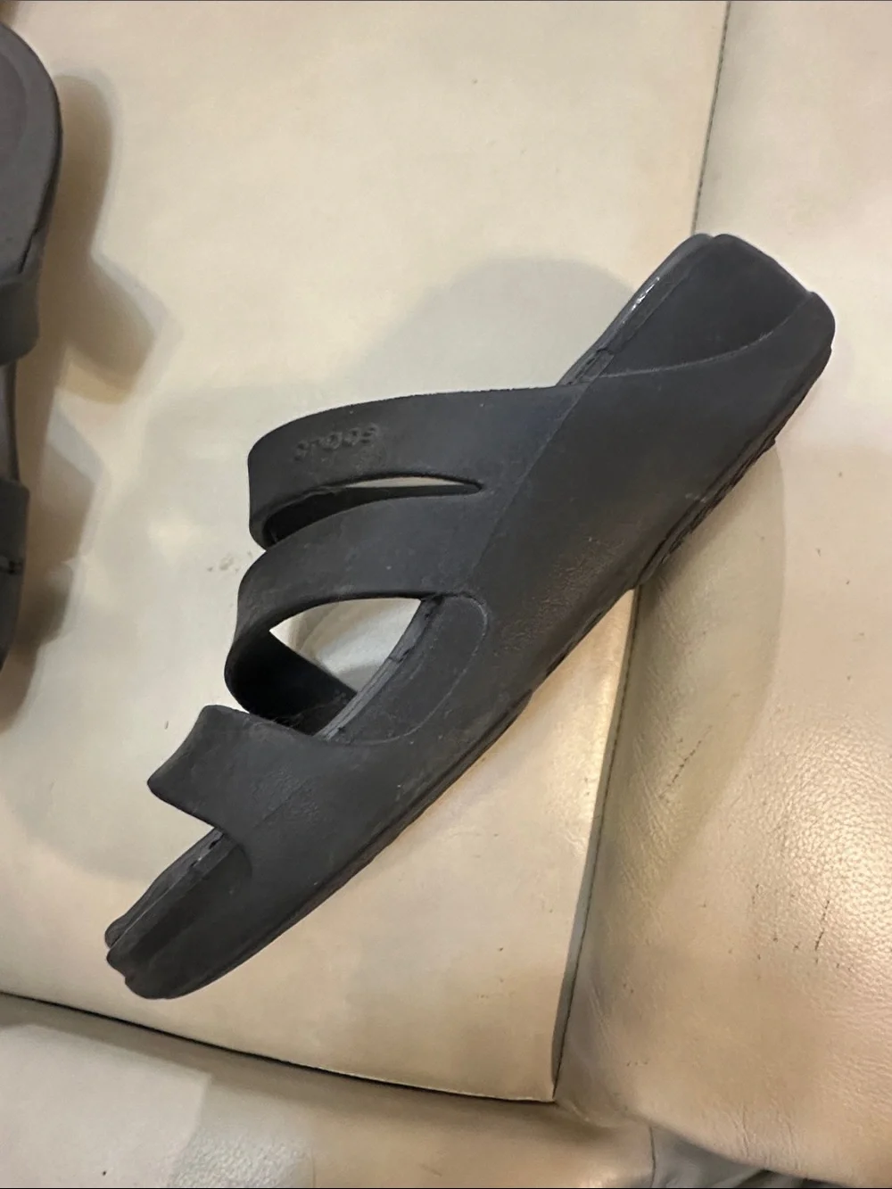 CROCS Splash Triple Strap LiteRide Slide Sandals Black Women's 10